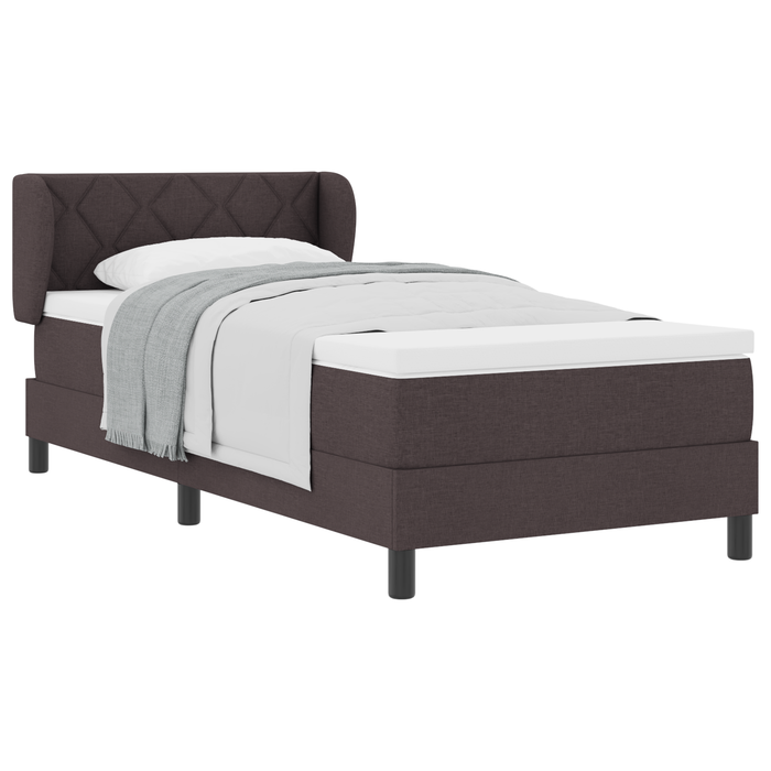 Pat box spring cu saltea, maro închis, 90x200 cm, textil - WALTI WALTI