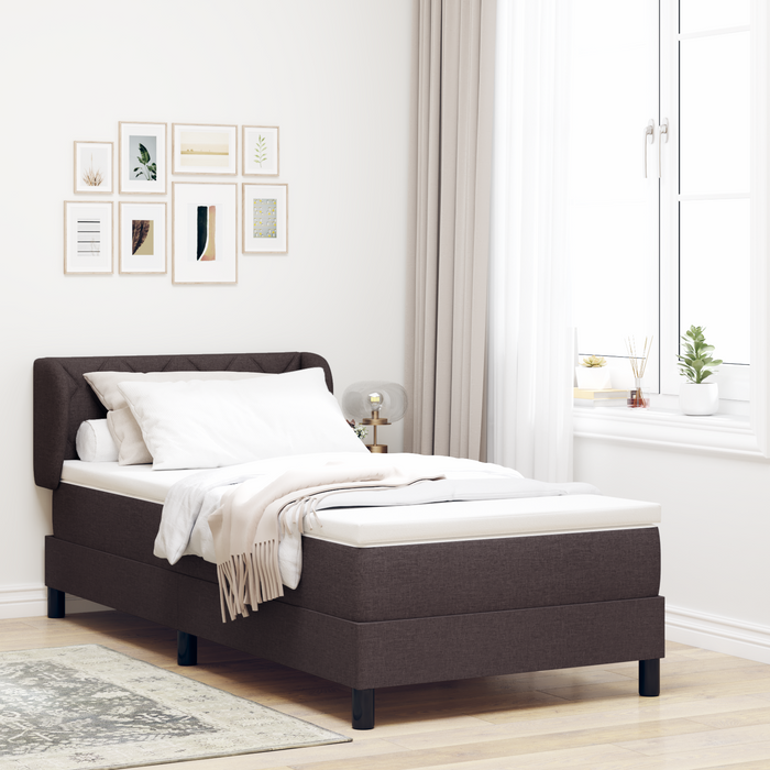 Pat box spring cu saltea, maro închis, 100x200 cm, textil - WALTI WALTI