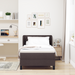 Pat box spring cu saltea, maro închis, 100x200 cm, textil - WALTI WALTI