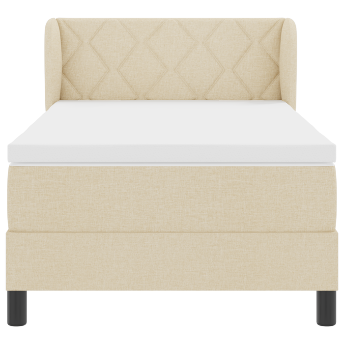 Pat box spring cu saltea, crem, 100x200 cm, textil - WALTI WALTI