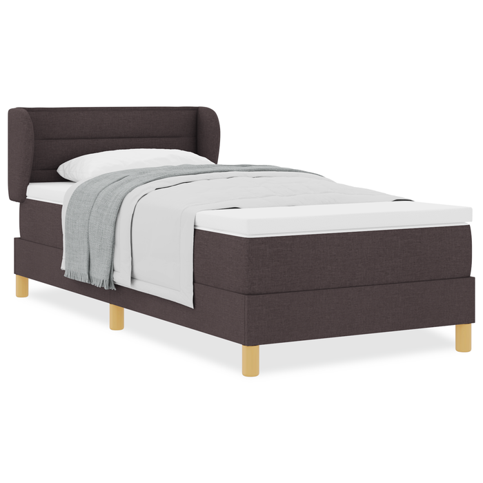 Pat box spring cu saltea, maro închis, 80x200 cm, textil - WALTI WALTI