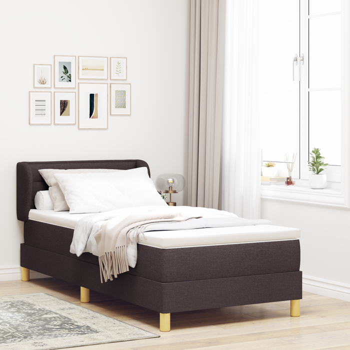 Pat box spring cu saltea, maro închis, 80x200 cm, textil - WALTI WALTI
