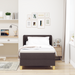 Pat box spring cu saltea, maro închis, 80x200 cm, textil - WALTI WALTI