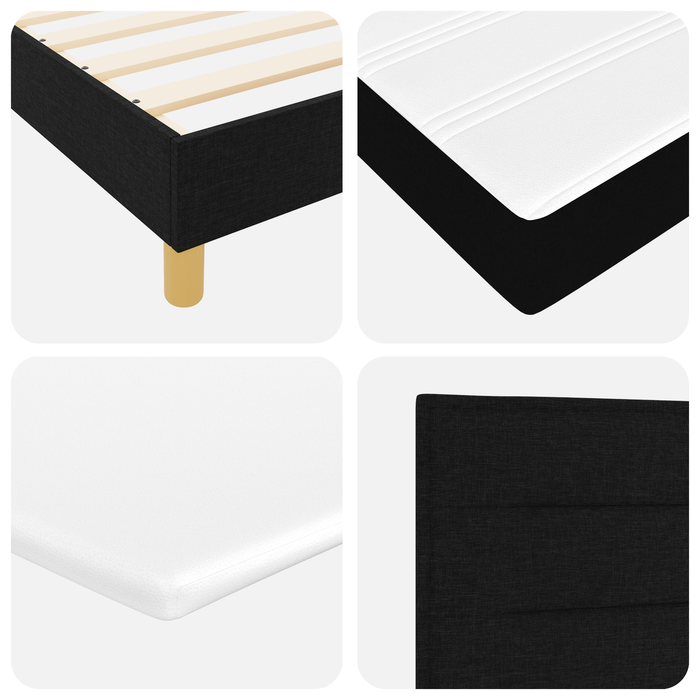 Pat box spring cu saltea, negru, 90x190 cm, textil - WALTI WALTI