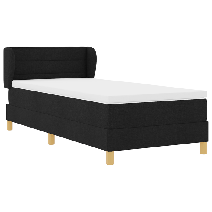 Pat box spring cu saltea, negru, 90x190 cm, textil - WALTI WALTI