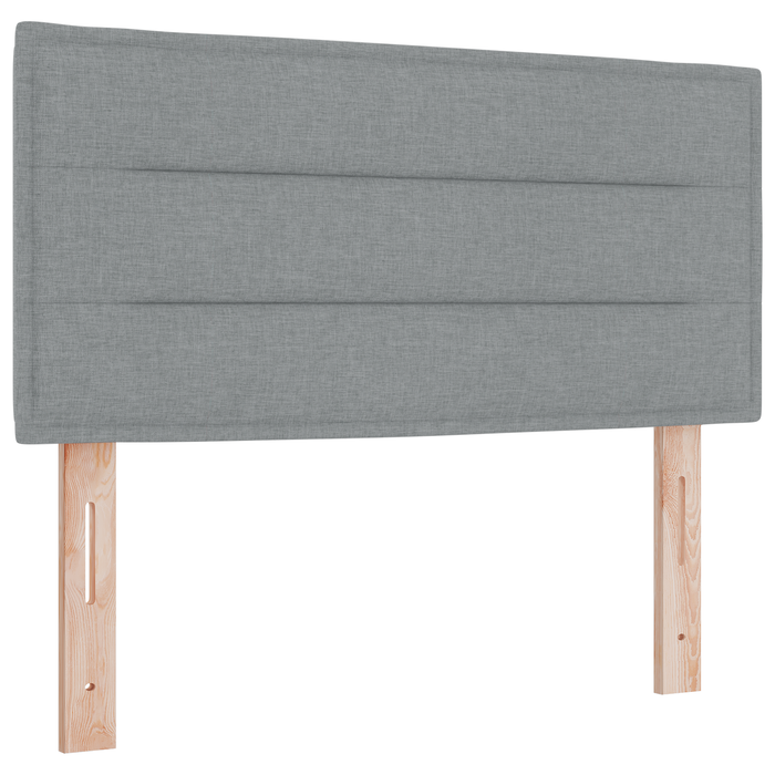 Pat Box Spring vidaXL cu Saltea Gri Deschis 90x200 cm țesătură - WALTI WALTI