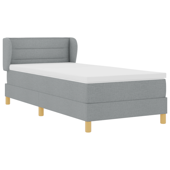 Pat Box Spring vidaXL cu Saltea Gri Deschis 90x200 cm țesătură - WALTI WALTI