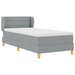 Pat Box Spring vidaXL cu Saltea Gri Deschis 90x200 cm țesătură - WALTI WALTI