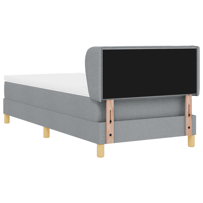 Pat Box Spring vidaXL cu Saltea Gri Deschis 90x200 cm țesătură - WALTI WALTI