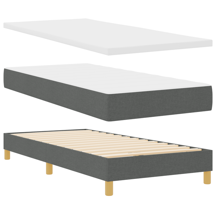 Pat cu saltea și somier Gri închis 90x200 cm Fabricat - WALTI WALTI