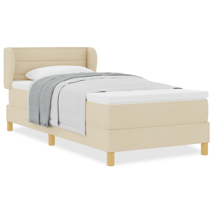 Pat Box Spring vidaXL cu Saltea Crem 90x200 cm Fabric - WALTI WALTI