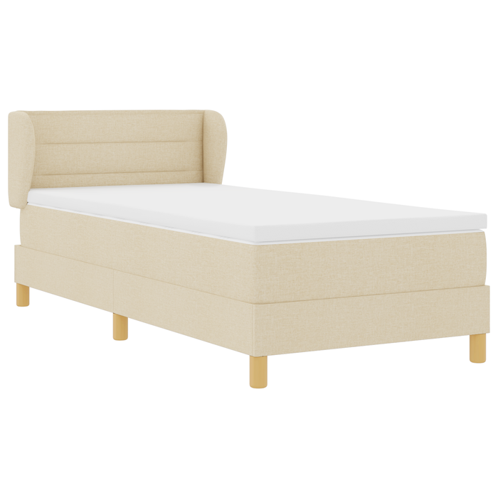 Pat box spring cu saltea, crem, 100x200 cm, textil - WALTI WALTI