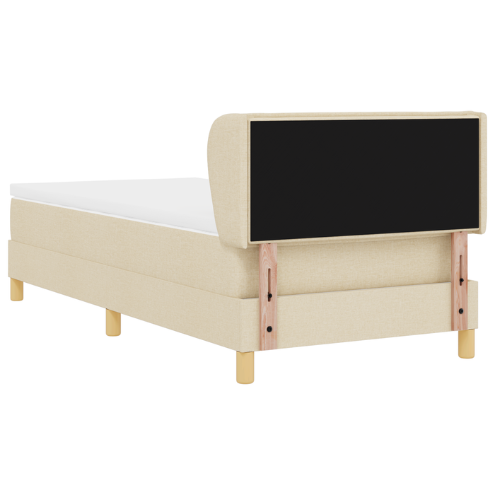Pat box spring cu saltea, crem, 100x200 cm, textil - WALTI WALTI