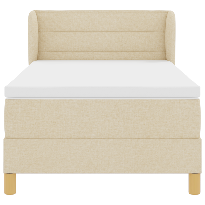 Pat box spring cu saltea, crem, 100x200 cm, textil - WALTI WALTI
