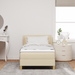 Pat box spring cu saltea, crem, 100x200 cm, textil - WALTI WALTI