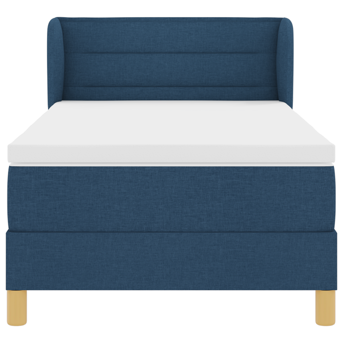 Pat box spring cu saltea, albastru, 100x200 cm, textil - WALTI WALTI