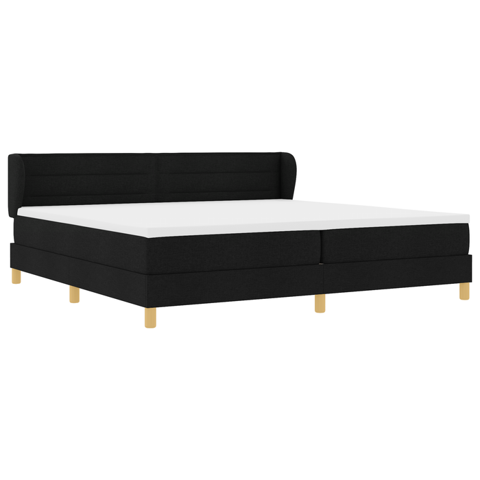 Pat cu saltea vidaXL, Negru, 200x200 cm, Material textil - WALTI WALTI