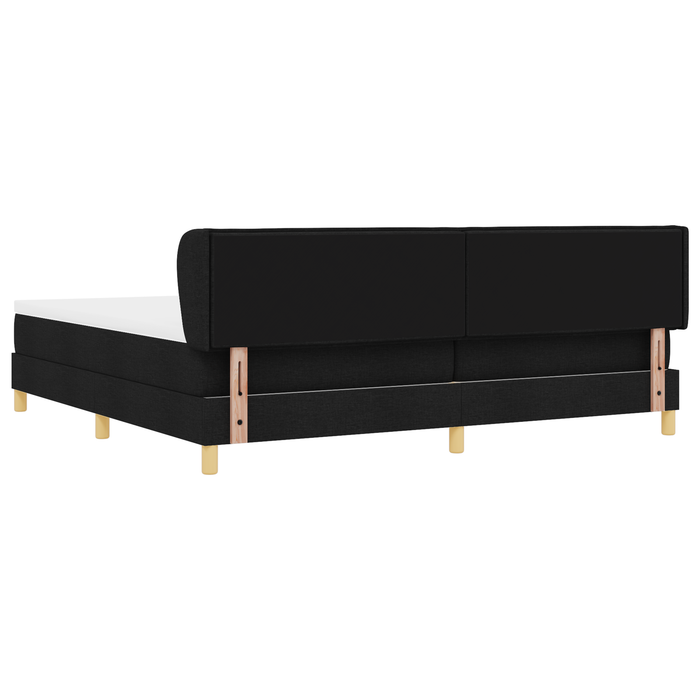 Pat cu saltea vidaXL, Negru, 200x200 cm, Material textil - WALTI WALTI