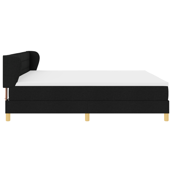 Pat cu saltea vidaXL, Negru, 200x200 cm, Material textil - WALTI WALTI