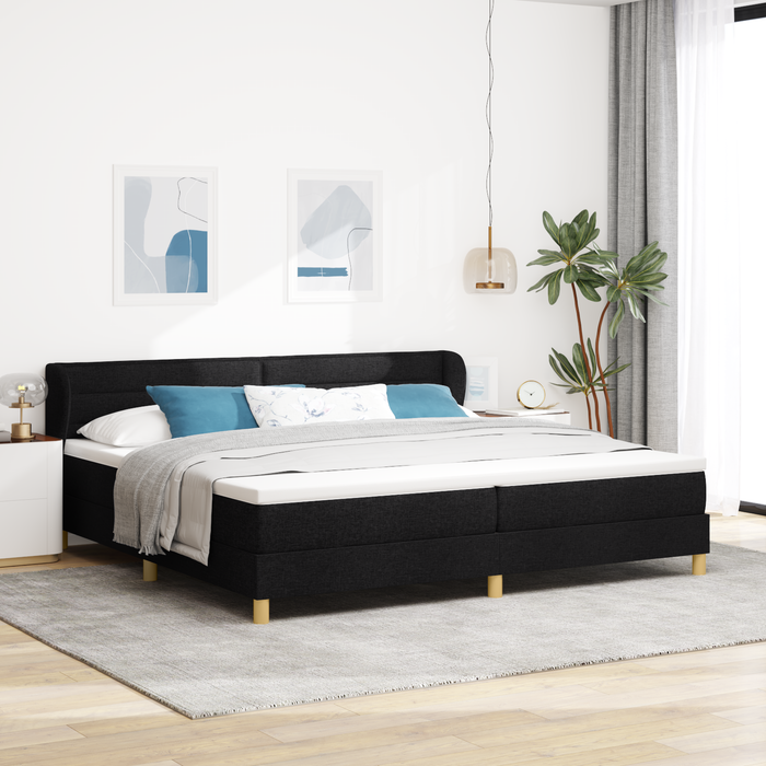 Pat cu saltea vidaXL, Negru, 200x200 cm, Material textil - WALTI WALTI