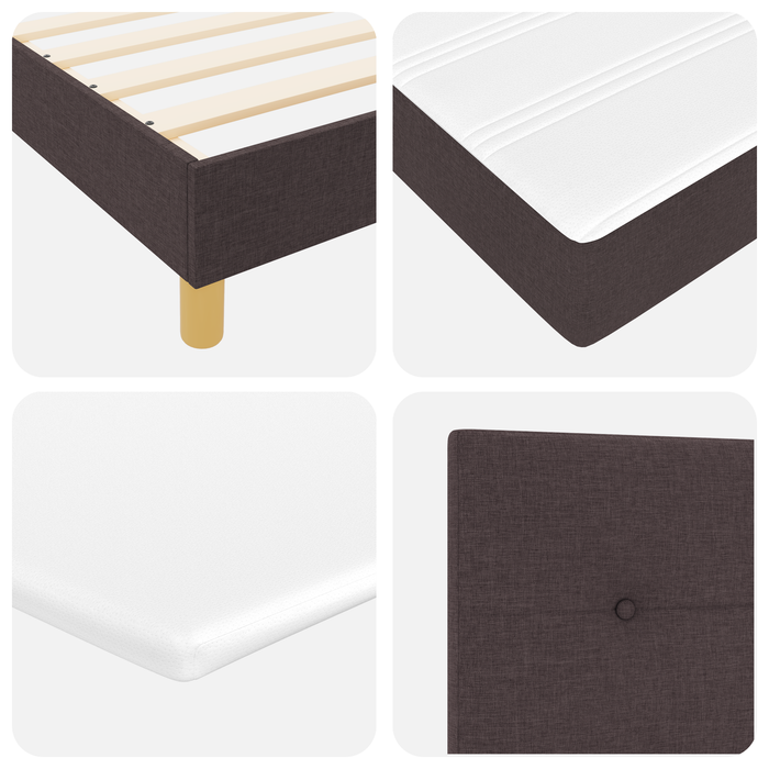 Pat box spring cu saltea, maro închis, 80x200 cm, textil - WALTI WALTI