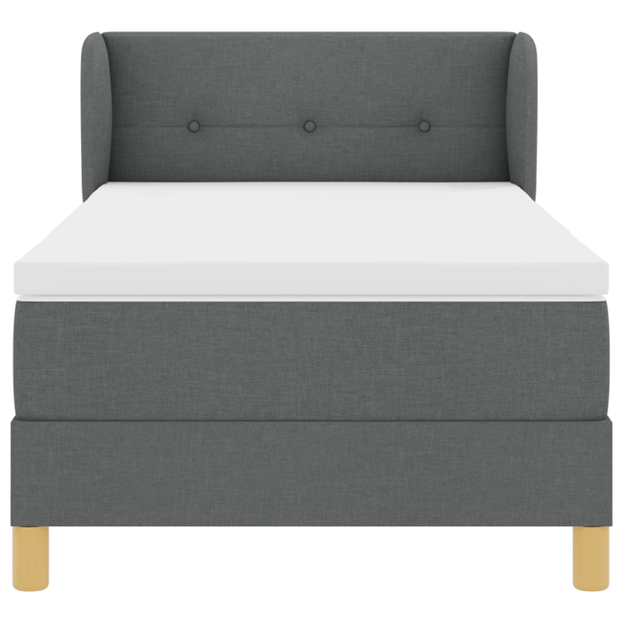 Pat box spring cu saltea, gri închis, 90x190 cm, textil - WALTI WALTI