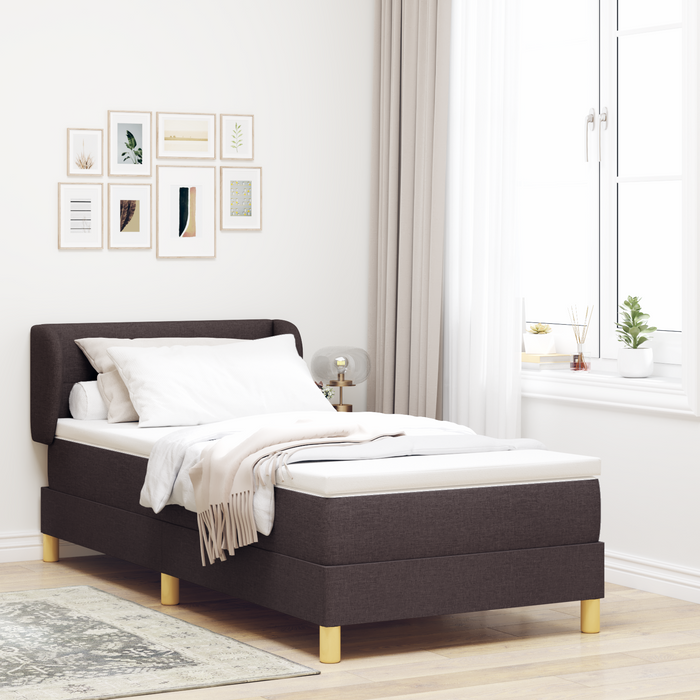 Pat box spring cu saltea, maro închis, 90x200 cm, textil - WALTI WALTI