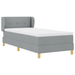 Pat box spring cu saltea, gri deschis, 100x200 cm, textil - WALTI WALTI