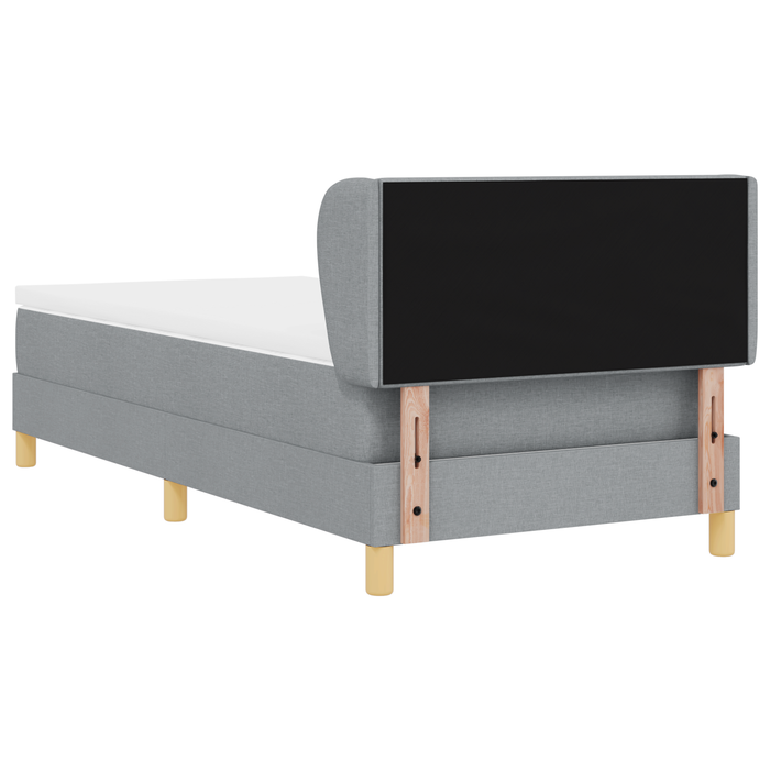 Pat box spring cu saltea, gri deschis, 100x200 cm, textil - WALTI WALTI