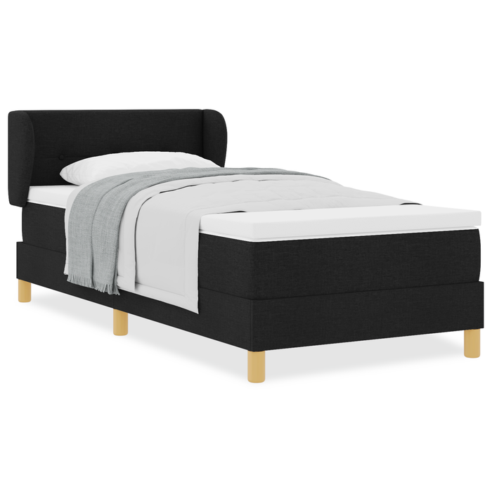 Pat box spring cu saltea, negru, 100x200 cm, textil - WALTI WALTI