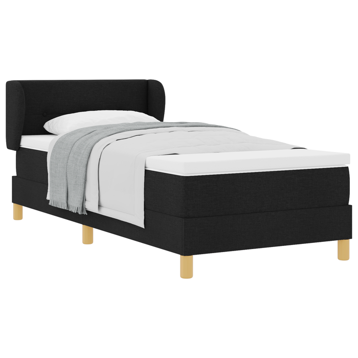 Pat box spring cu saltea, negru, 100x200 cm, textil - WALTI WALTI