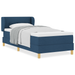 Pat box spring cu saltea, albastru, 100x200 cm, textil - WALTI WALTI