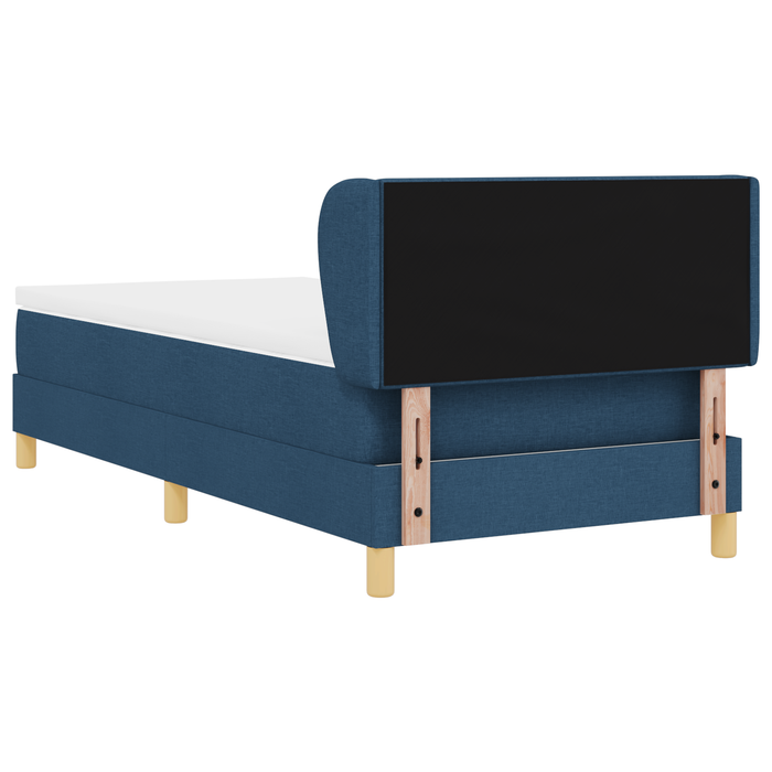 Pat box spring cu saltea, albastru, 100x200 cm, textil - WALTI WALTI