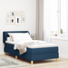 Pat box spring cu saltea, albastru, 100x200 cm, textil - WALTI WALTI