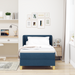 Pat box spring cu saltea, albastru, 100x200 cm, textil - WALTI WALTI