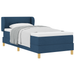 Pat box spring cu saltea, albastru, 100x200 cm, textil - WALTI WALTI