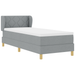Pat box spring cu saltea, gri deschis, 80x200 cm, textil - WALTI WALTI