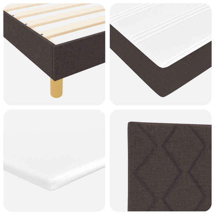 Pat box spring cu saltea, maro deschis, 80x200 cm, textil - WALTI WALTI