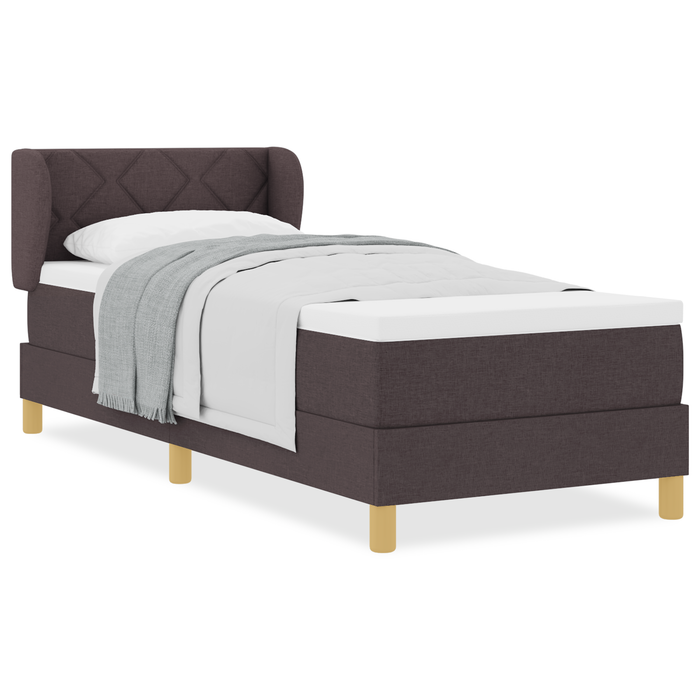 Pat box spring cu saltea, maro deschis, 80x200 cm, textil - WALTI WALTI