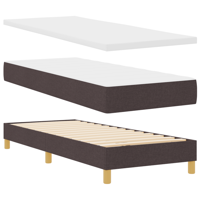 Pat box spring cu saltea, maro deschis, 80x200 cm, textil - WALTI WALTI
