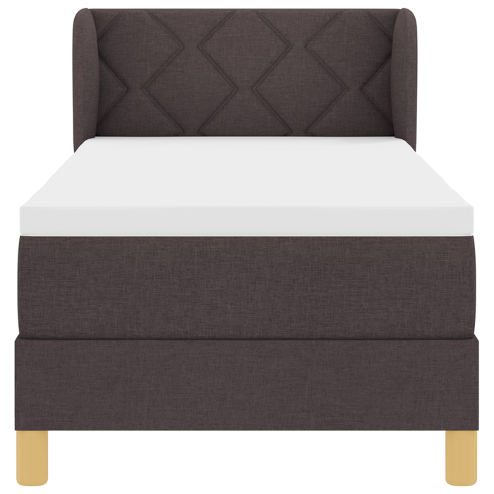 Pat box spring cu saltea, maro deschis, 80x200 cm, textil - WALTI WALTI