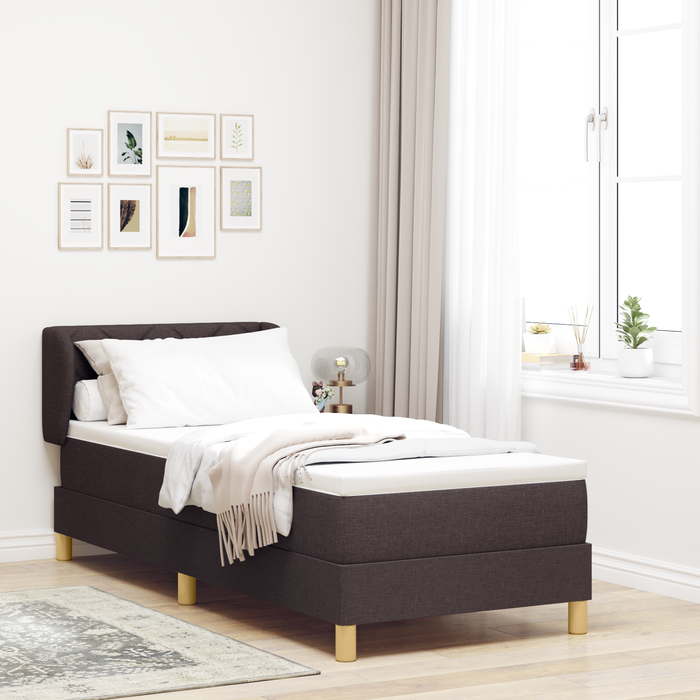 Pat box spring cu saltea, maro deschis, 80x200 cm, textil - WALTI WALTI