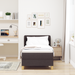 Pat box spring cu saltea, maro deschis, 80x200 cm, textil - WALTI WALTI