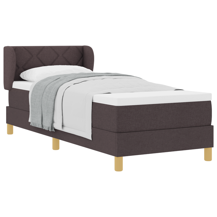 Pat box spring cu saltea, maro deschis, 80x200 cm, textil - WALTI WALTI