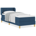 Pat box spring cu saltea, albastru, 80x200 cm, textil - WALTI WALTI