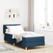 Pat box spring cu saltea, albastru, 80x200 cm, textil - WALTI WALTI