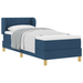 Pat box spring cu saltea, albastru, 80x200 cm, textil - WALTI WALTI