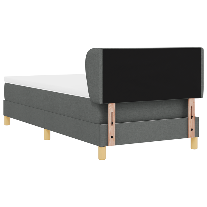 Pat box spring cu saltea, gri închis, 90x190 cm, textil - WALTI WALTI