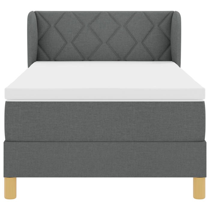 Pat box spring cu saltea, gri închis, 90x190 cm, textil - WALTI WALTI