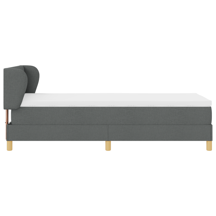 Pat box spring cu saltea, gri închis, 90x190 cm, textil - WALTI WALTI